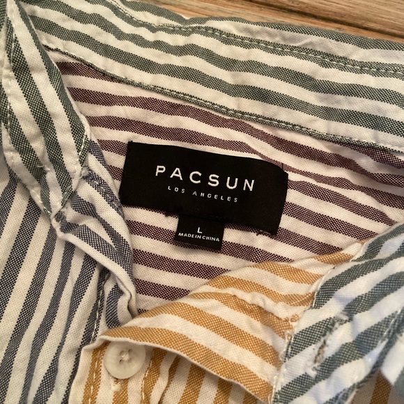 Striped Multicolor Long Sleeve Button Down - Picture 3 of 4